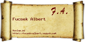 Fucsek Albert névjegykártya
