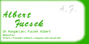 albert fucsek business card